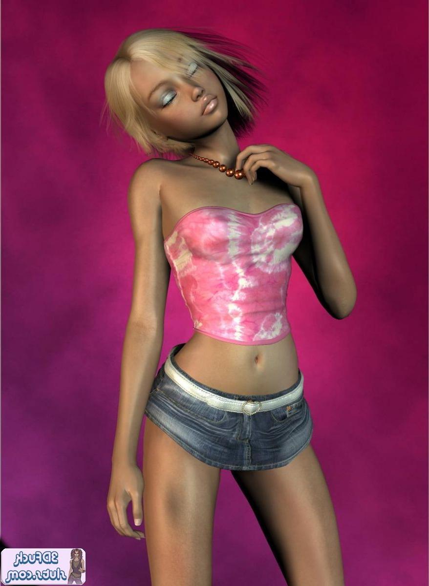 16P Sexy toon girl in jean skirt