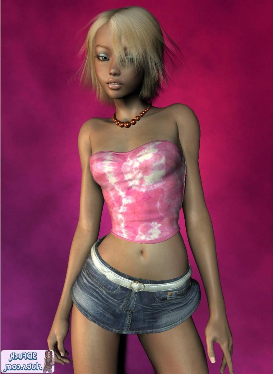 16P Sexy toon girl in jean skirt