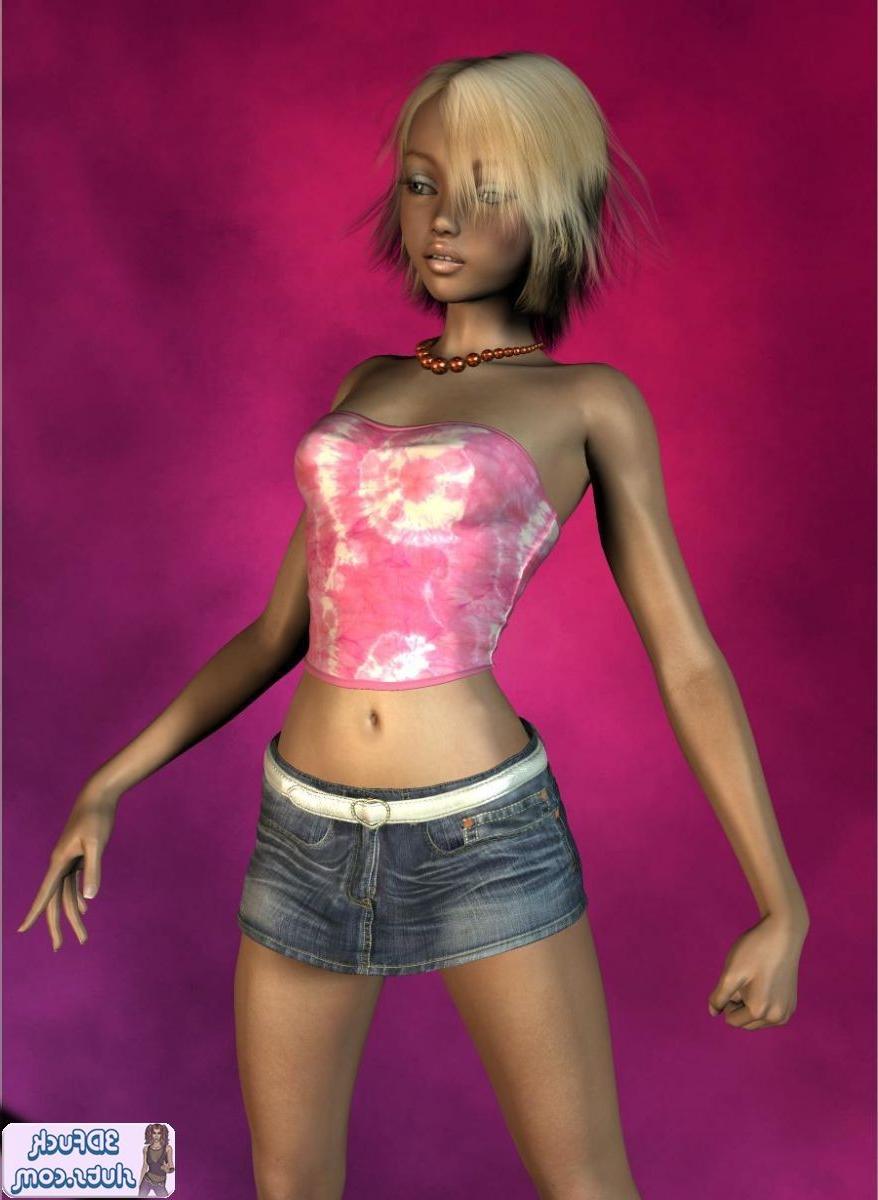 16P Sexy toon girl in jean skirt