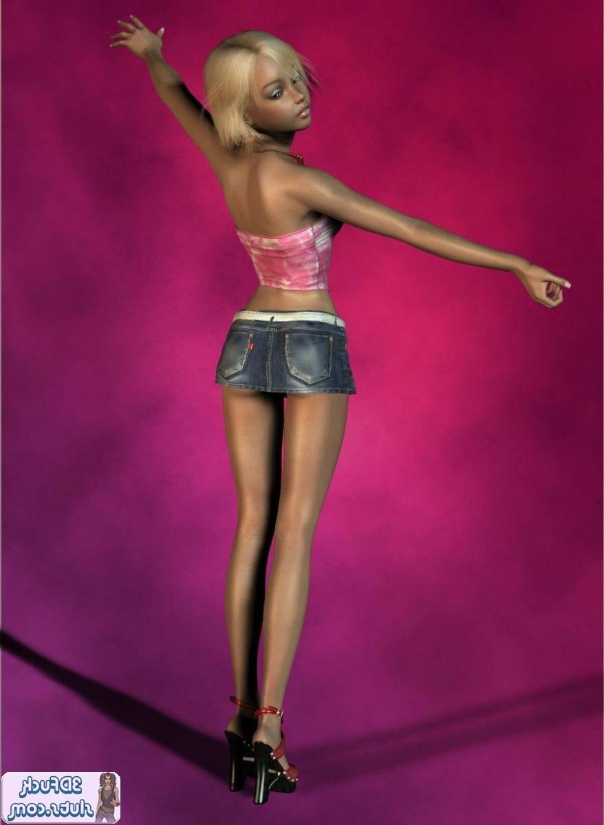 16P Sexy toon girl in jean skirt