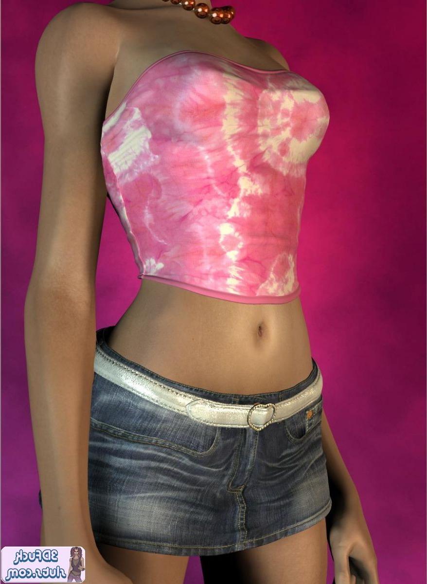 16P Sexy toon girl in jean skirt