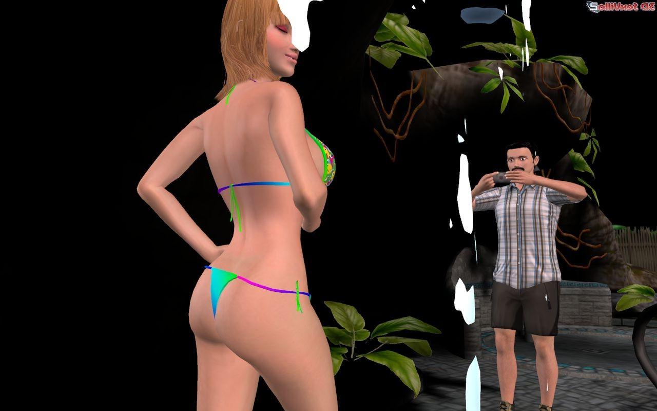 16P 3d bikini model gets cock hunger during a shoot