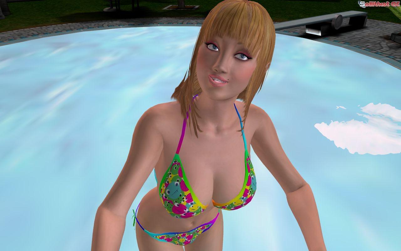 16P 3d bikini model gets cock hunger during a shoot