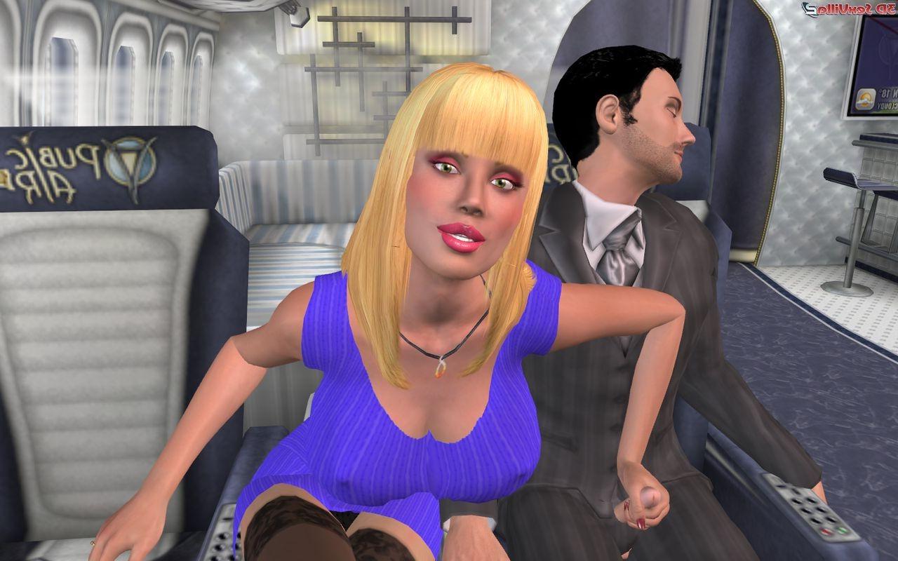 16P 3d animated sperm robbery in a plane by blonde