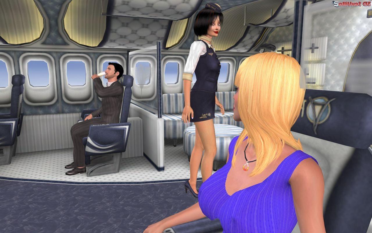 16P 3d animated sperm robbery in a plane by blonde