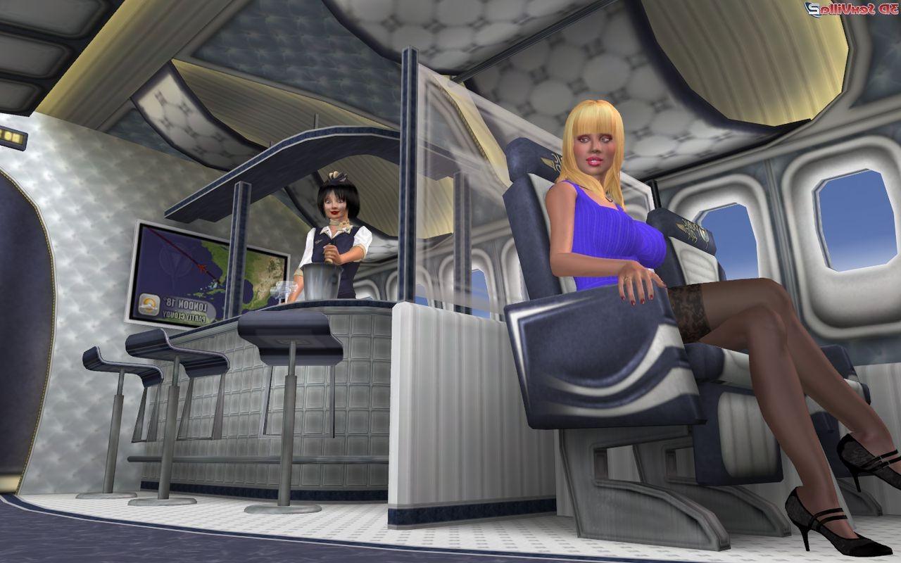 16P 3d animated sperm robbery in a plane by blonde