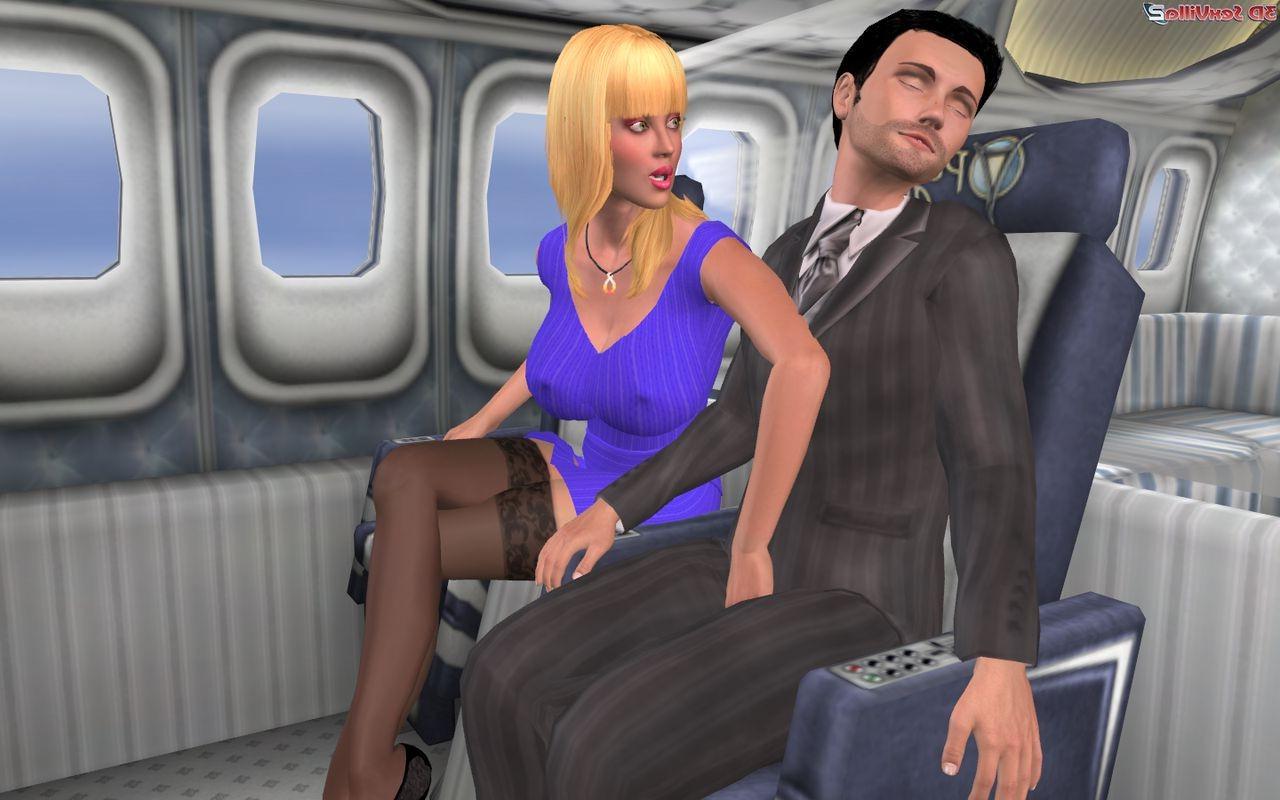 16P 3d animated sperm robbery in a plane by blonde