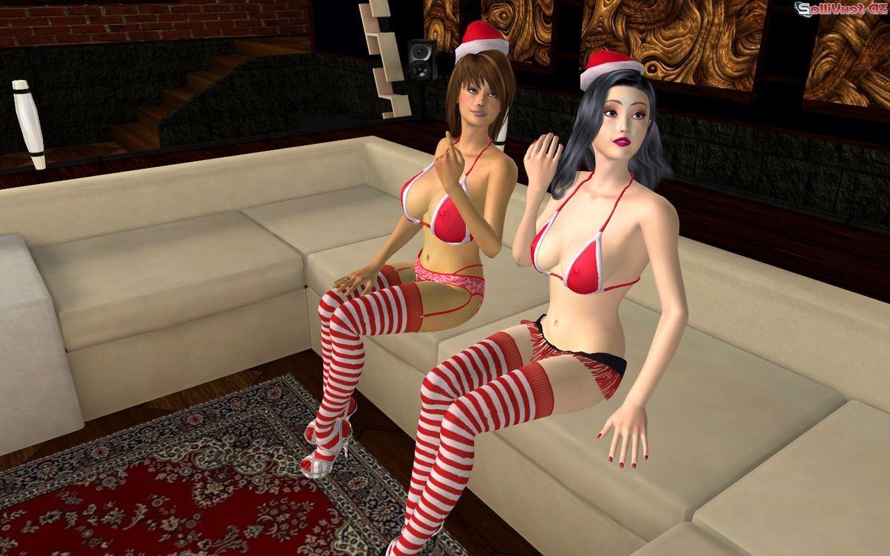 16P 3d animated santa sees some fresh and wet muff