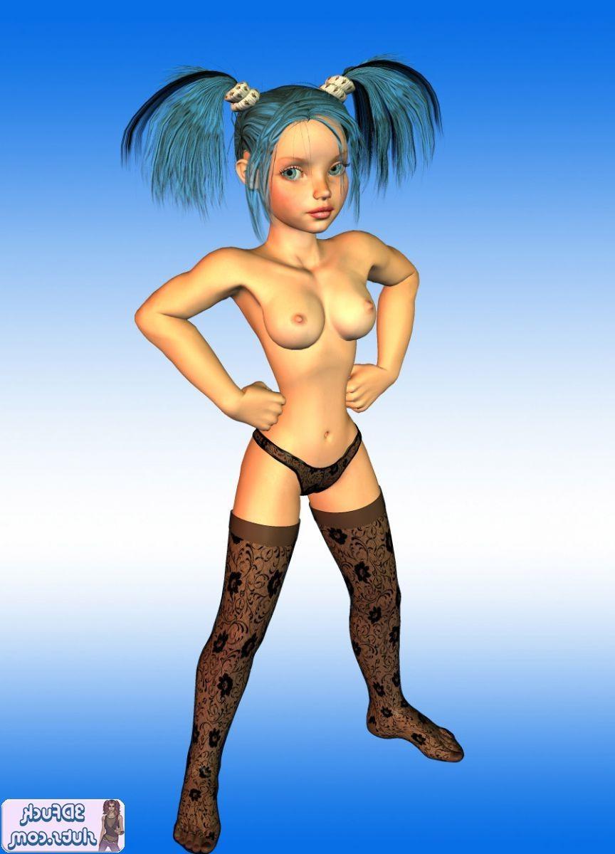 16P 3D toon with blue hair