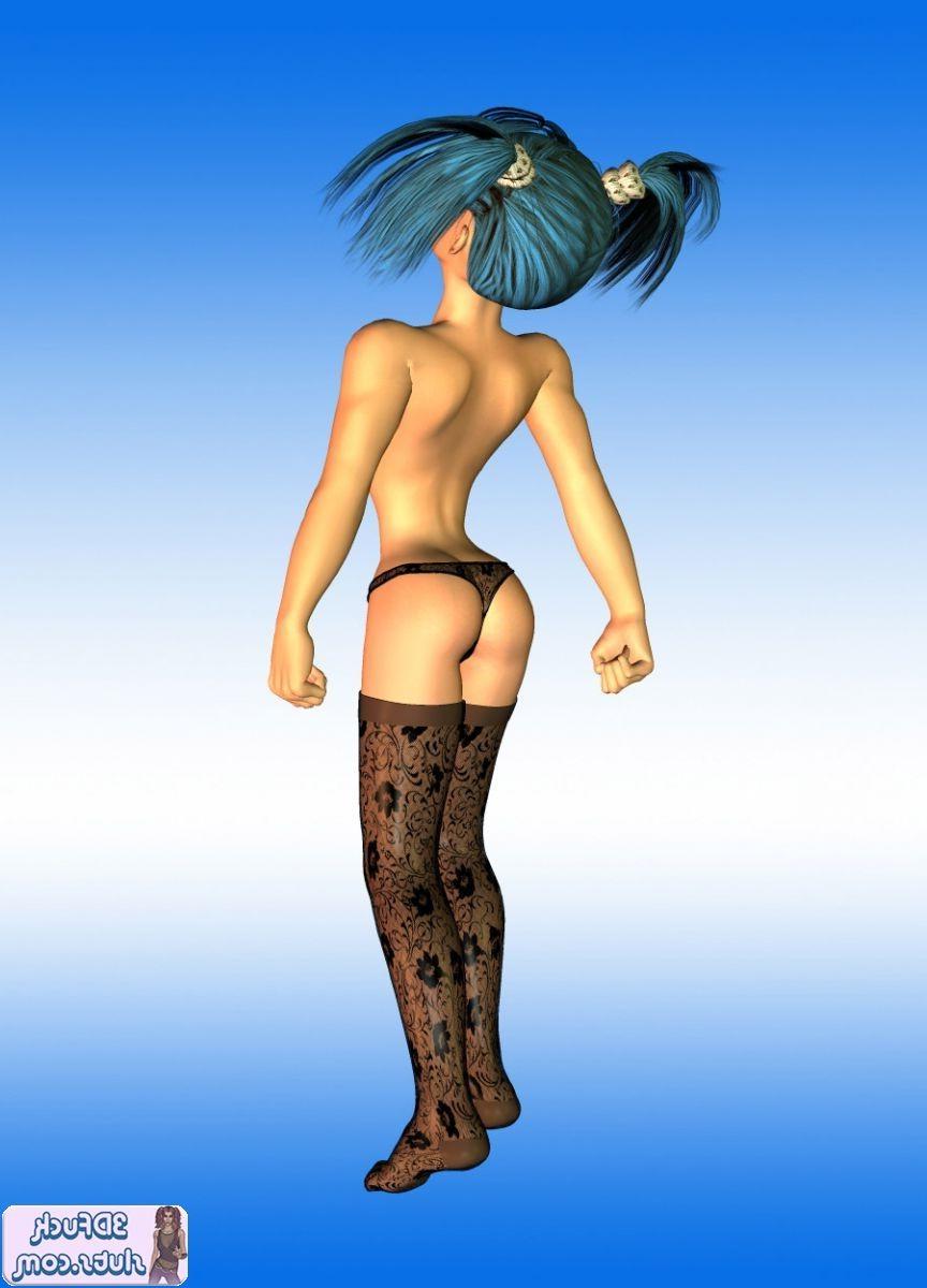16P 3D toon with blue hair