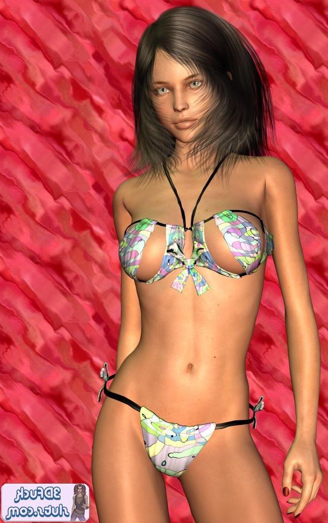 16P Toon girl in bikini poses