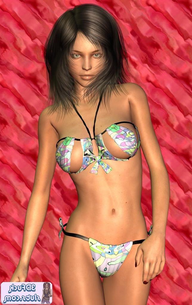 16P Toon girl in bikini poses