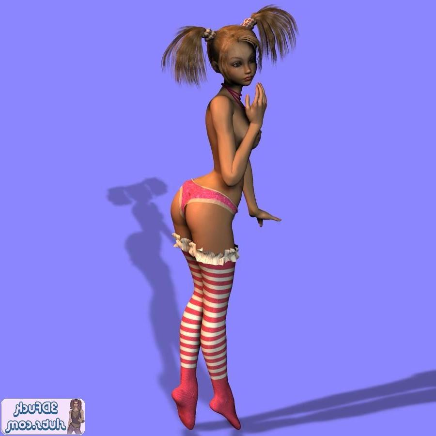 16P Pigtailed teen toon girl in stockings
