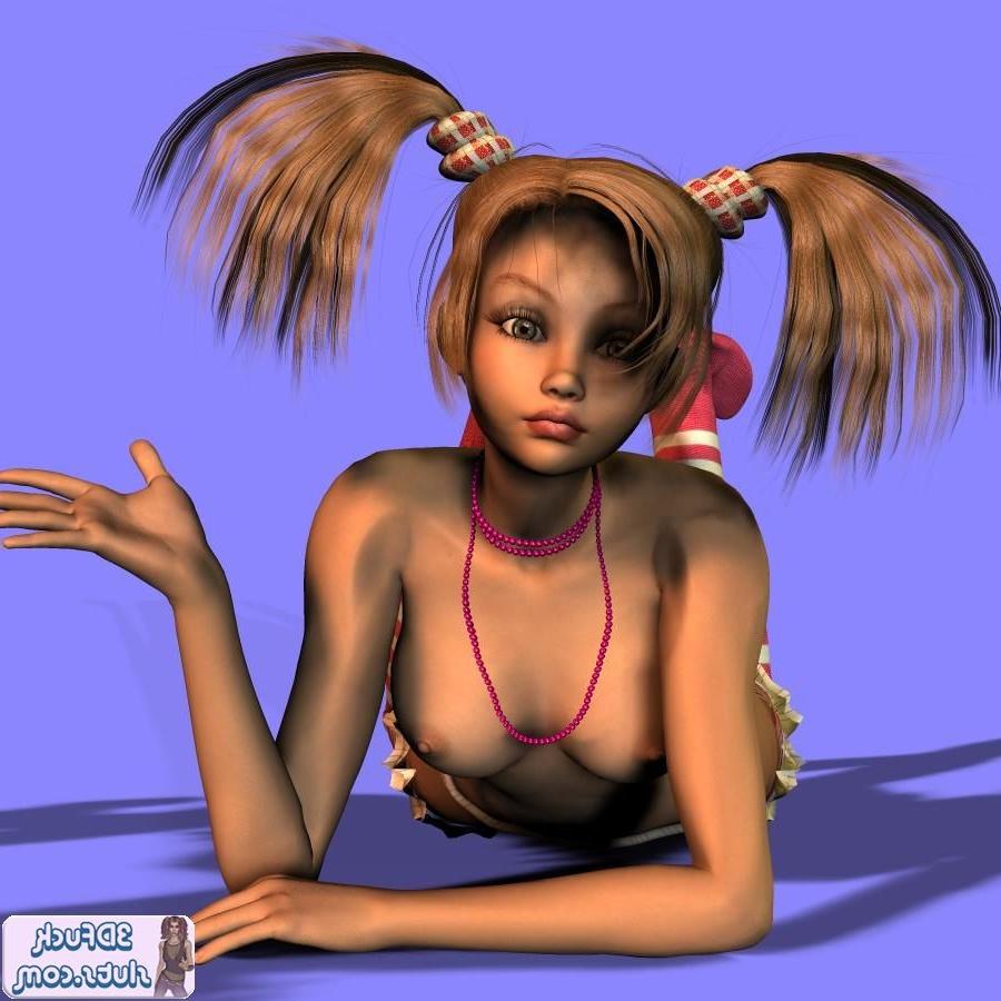 16P Pigtailed teen toon girl in stockings