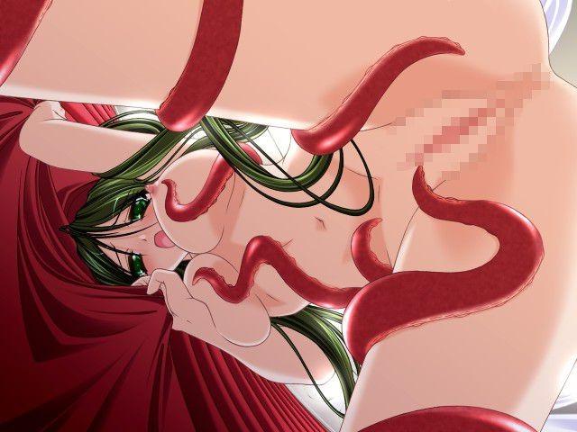 14P Long green haired perky titty princess topless and sucking cock