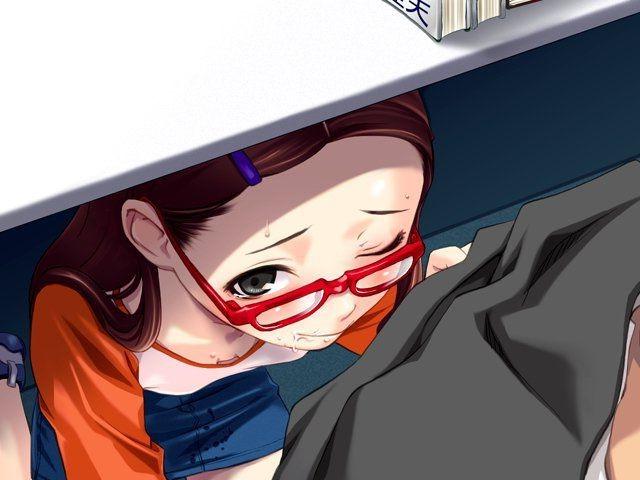 14P Hot nerdy schoolgirl slut gives sucks dick under a classroom desk