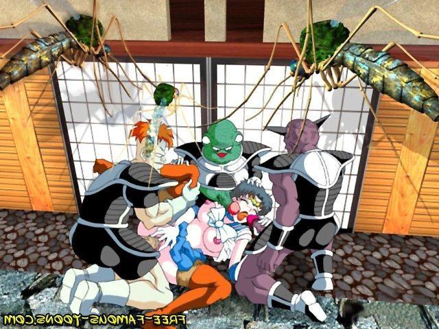 10P Sailormoon and Dragonball orgy - Lusty teen girl Sailormoon and her boyfriend Dr