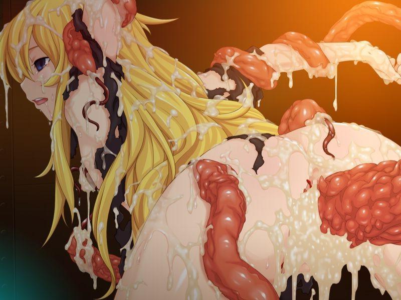 14P Cute blonde girl fucked by giant red monster and filled with cum