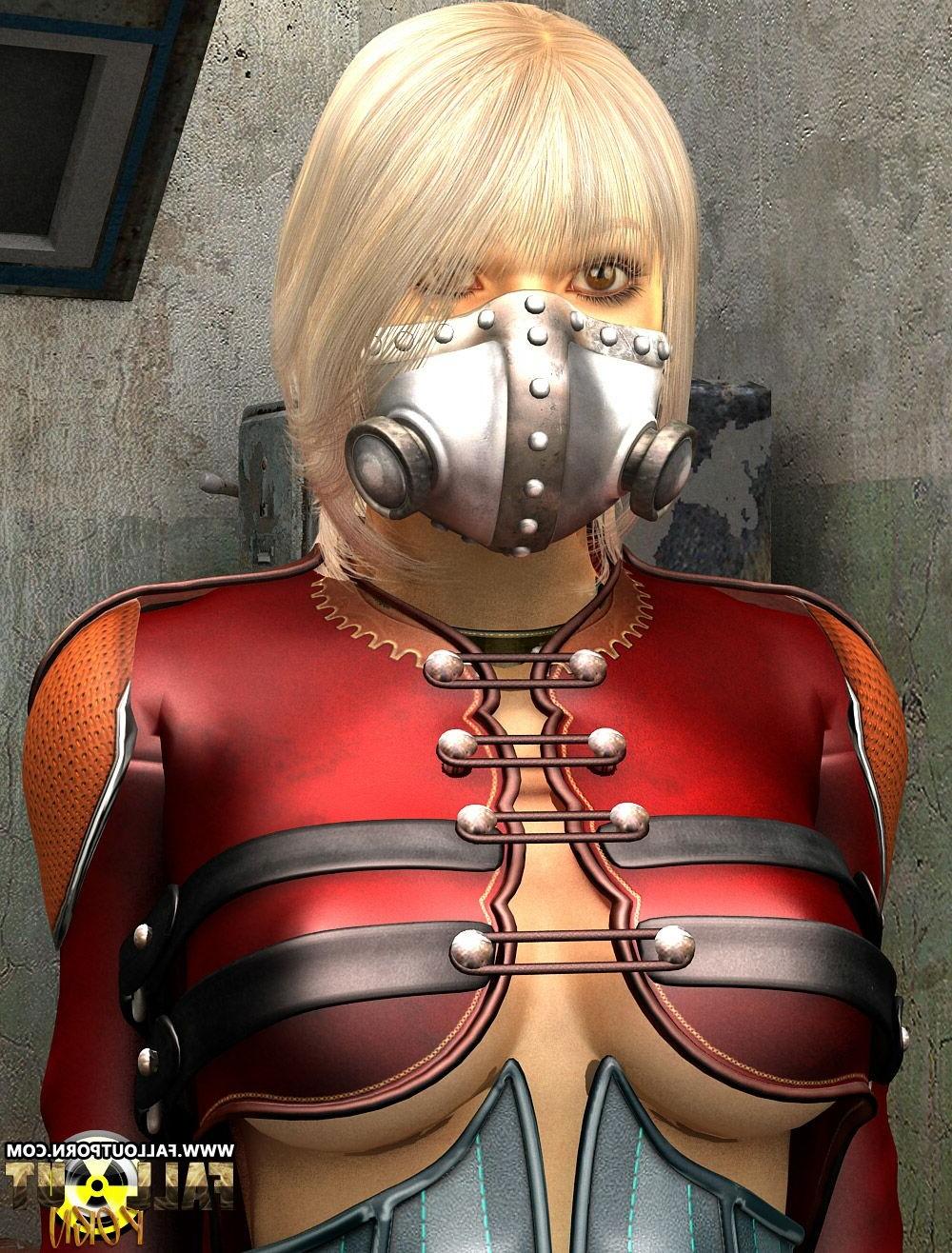 10P Toon babe in gas mask