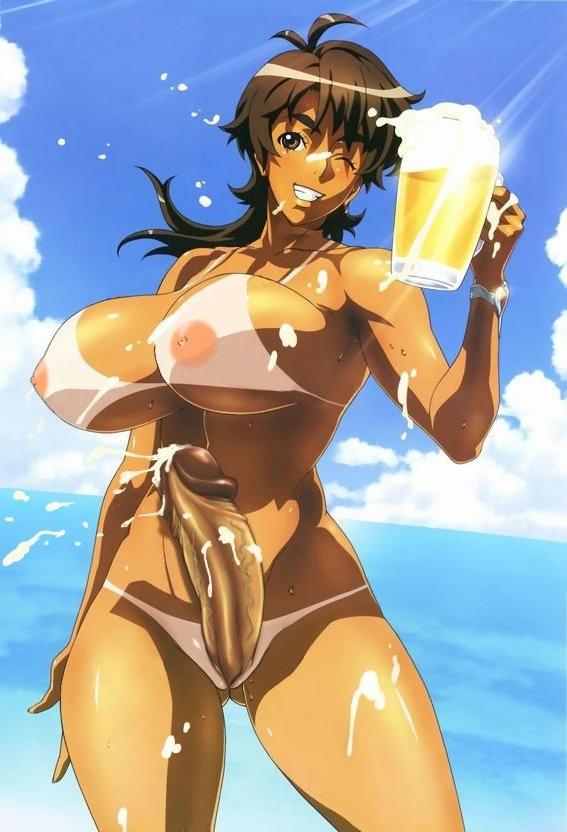 13P Bikini futanari at beach