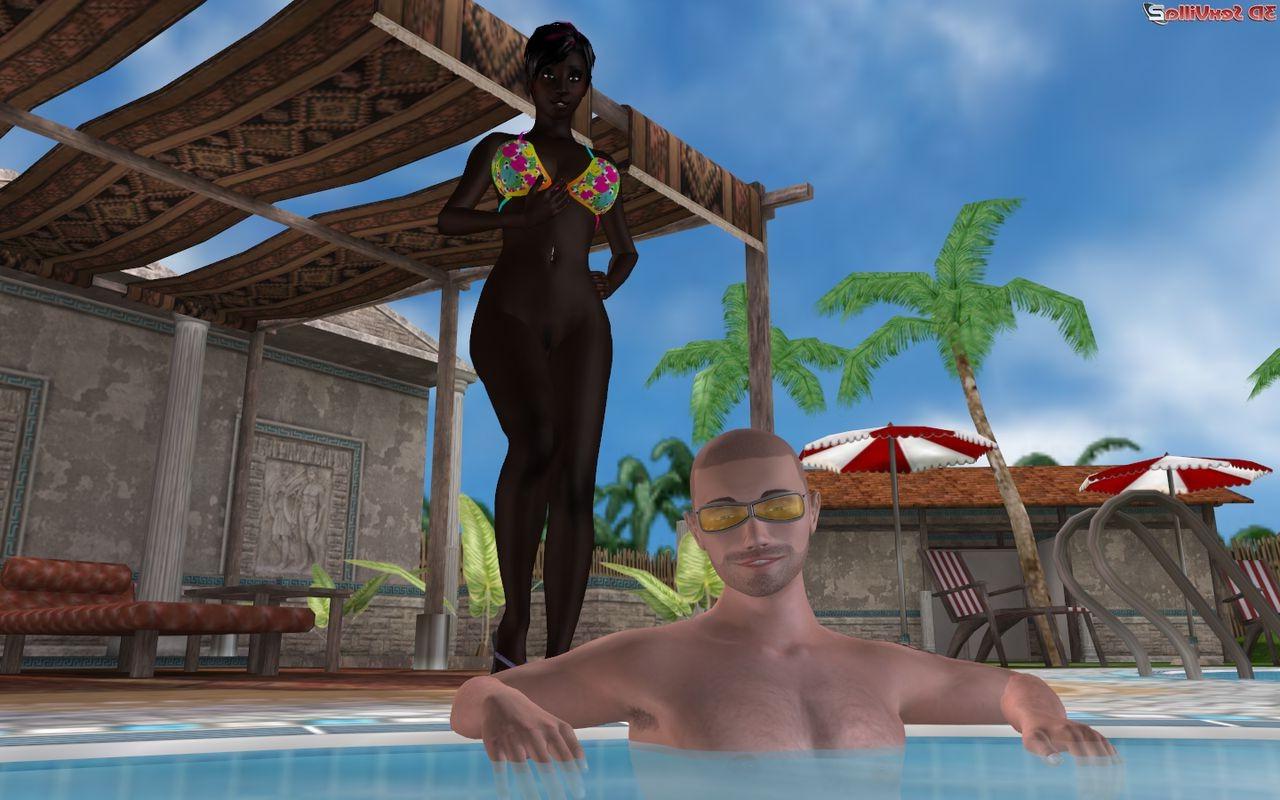 16P Black cg babe makes a white guy crazy