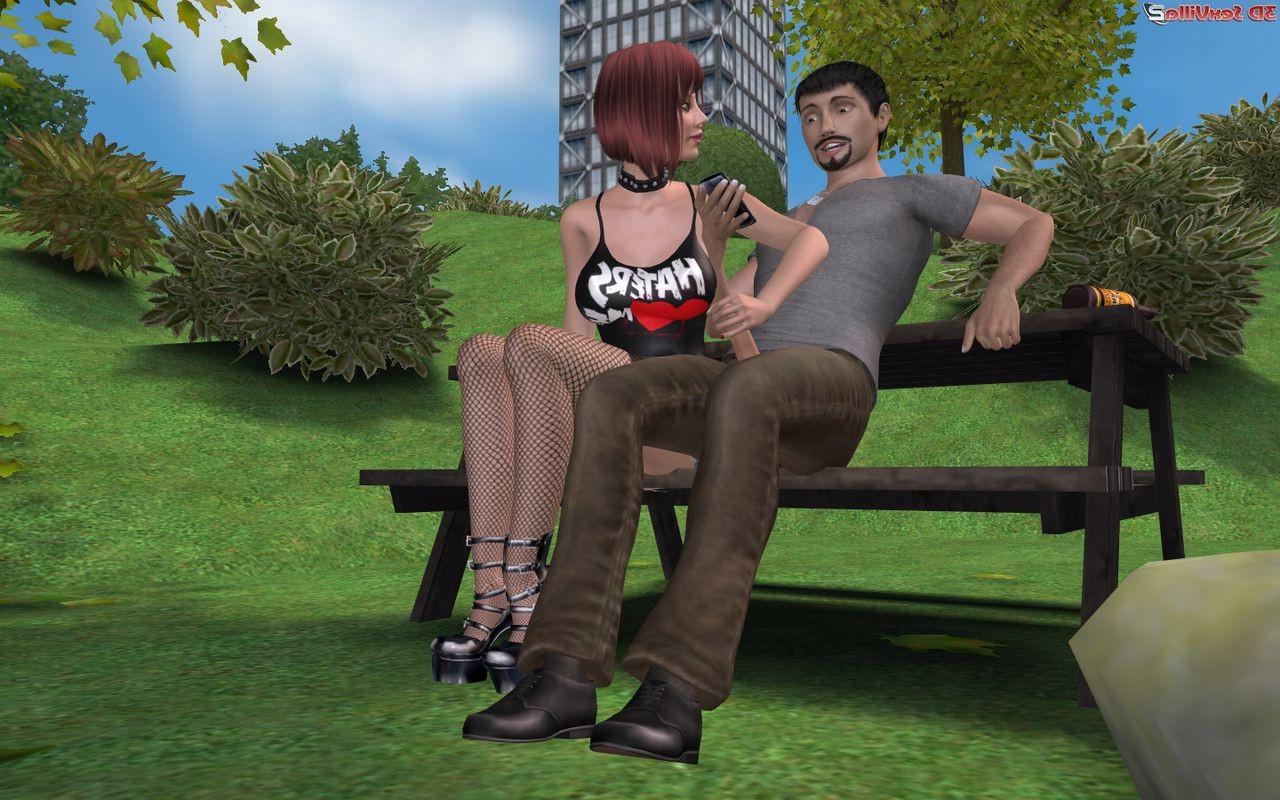 16P Anonymous 3d animated handjob in public