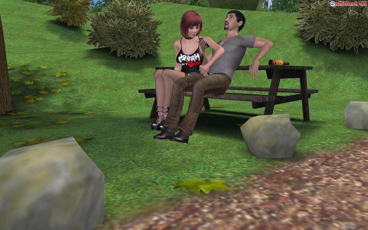 16P Anonymous 3d animated handjob in public