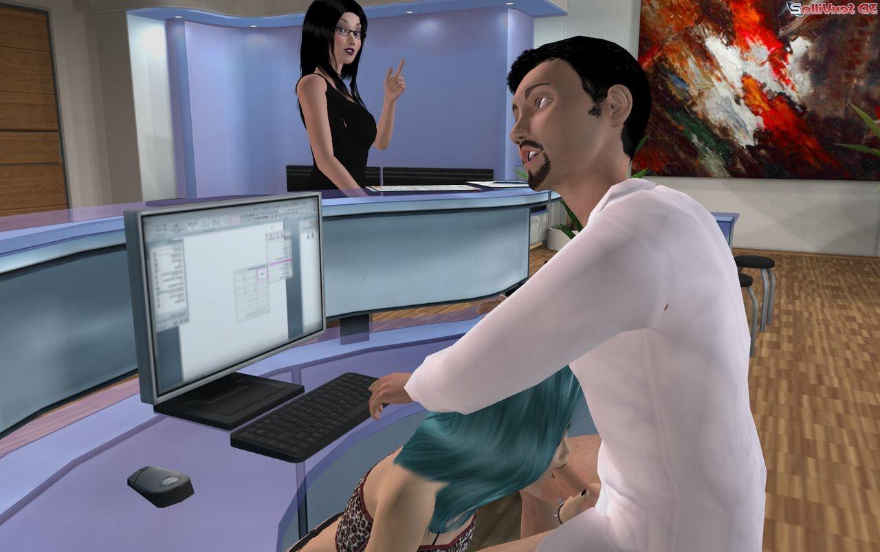 16P Under the table blowjob from a 3d animated babe