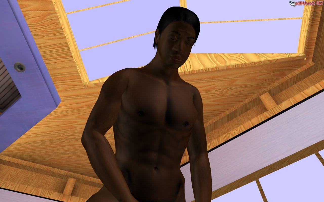 16P Pink haired 3d animated slut goes black and big