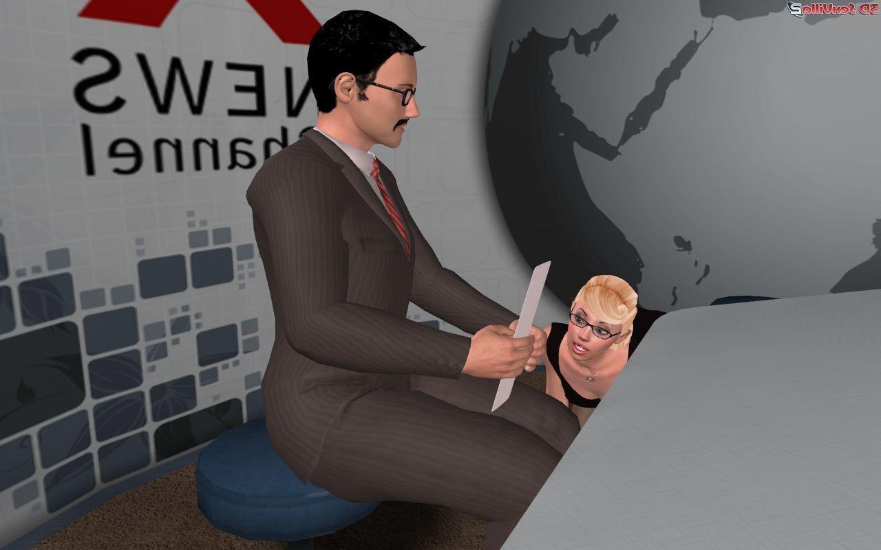 16P 3d animated sex behind the scenes in a newsroom