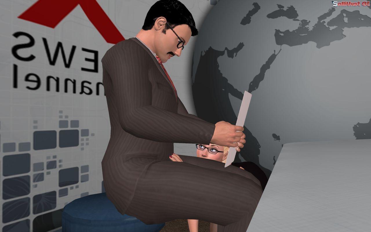 16P 3d animated sex behind the scenes in a newsroom
