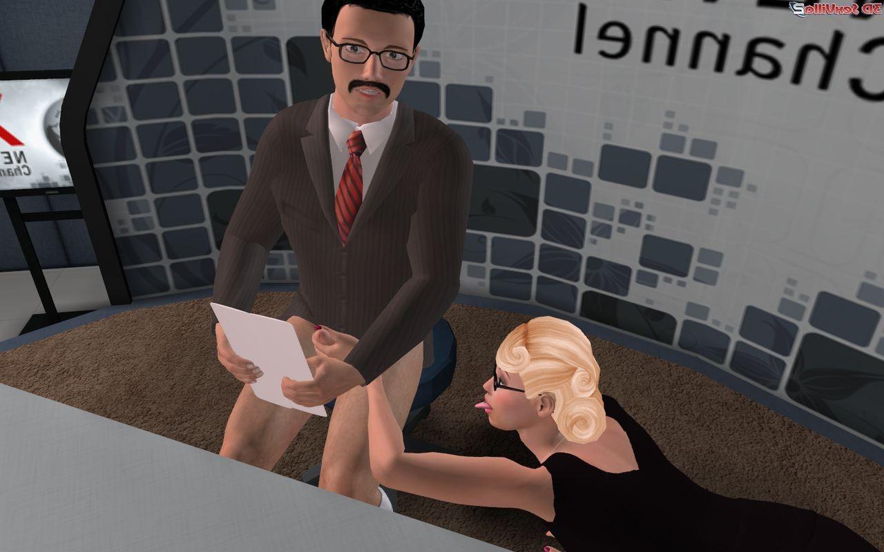 16P 3d animated sex behind the scenes in a newsroom