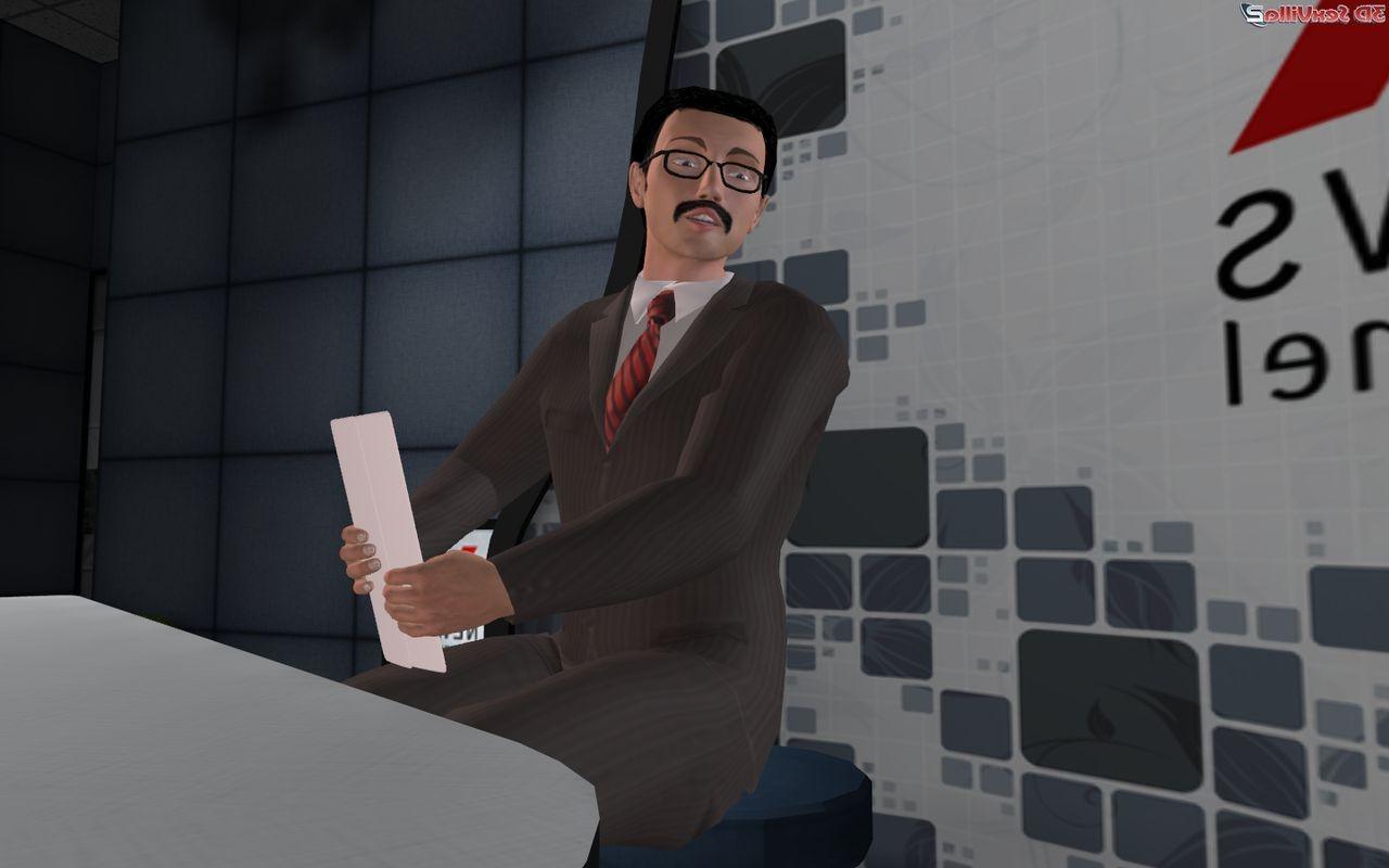 16P 3d animated sex behind the scenes in a newsroom