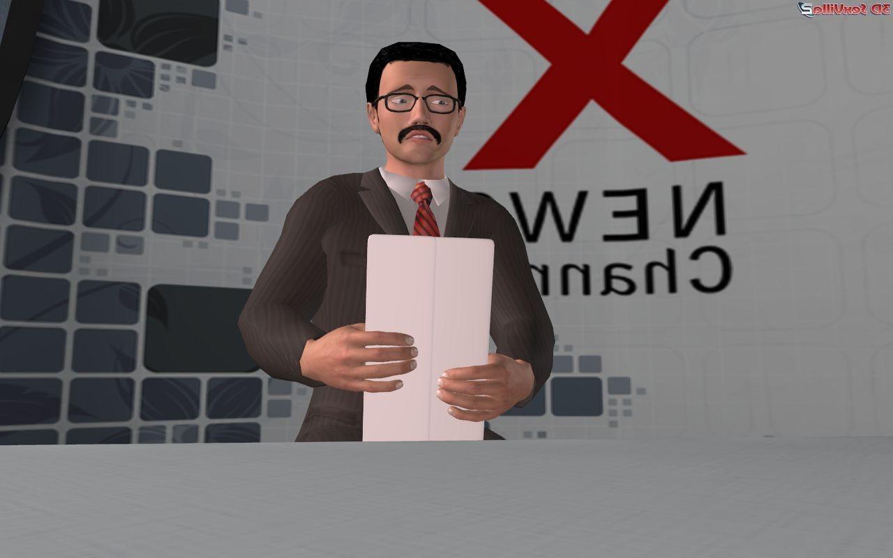 16P 3d animated sex behind the scenes in a newsroom