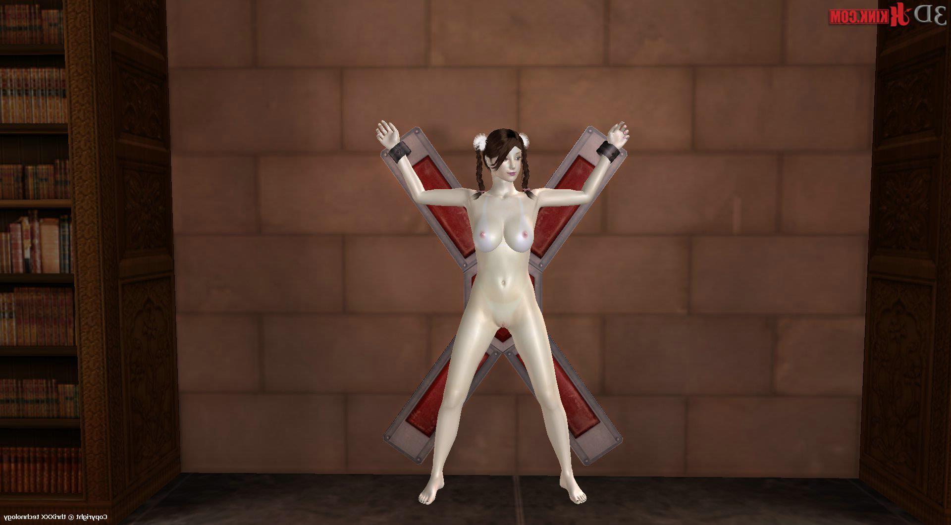 24P Virtual 3D scene of babe penetrated with dildo in tight bondage
