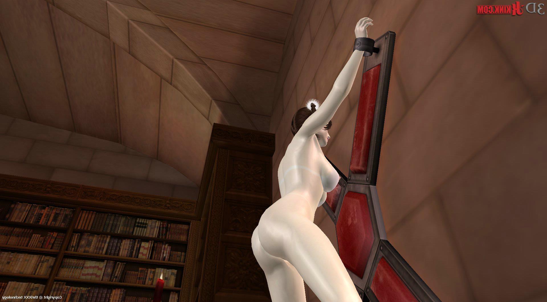 24P Virtual 3D scene of babe penetrated with dildo in tight bondage