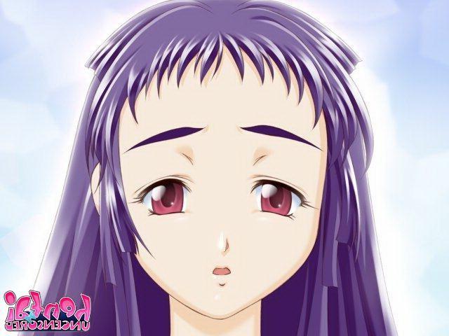 15P Purple haired petite hentai girl sucking a large dick and getting facialized
