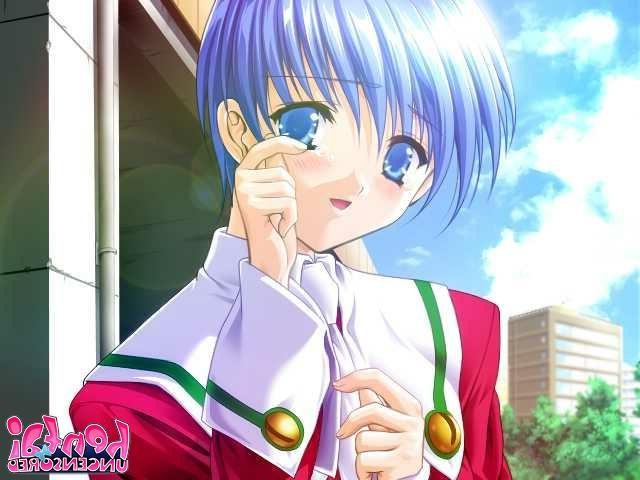 15P Blue haired busty hentai cutie getting petite twat fucked doggy style