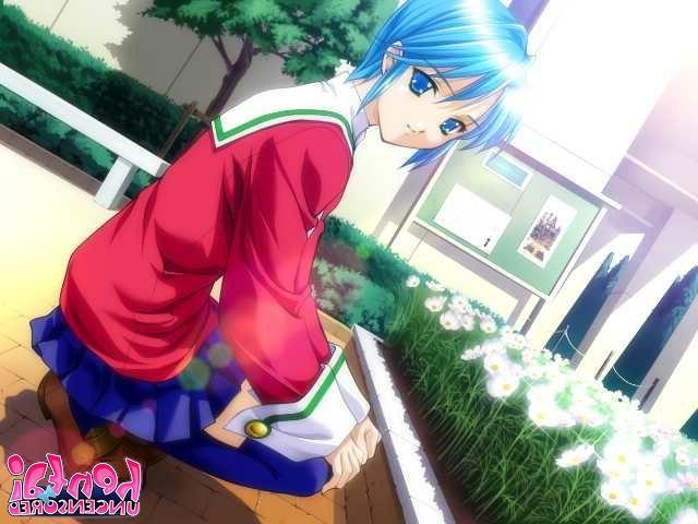 15P Blue haired busty hentai cutie getting petite twat fucked doggy style