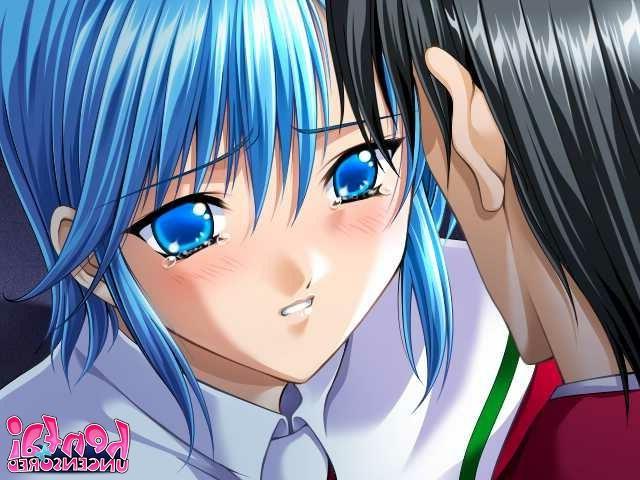 15P Blue haired busty hentai cutie getting petite twat fucked doggy style