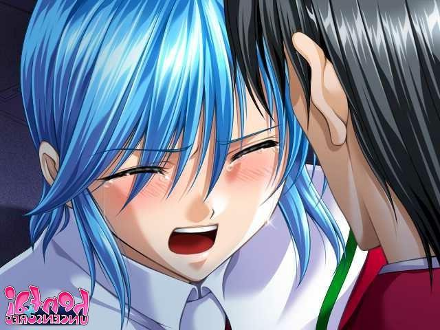 15P Blue haired busty hentai cutie getting petite twat fucked doggy style