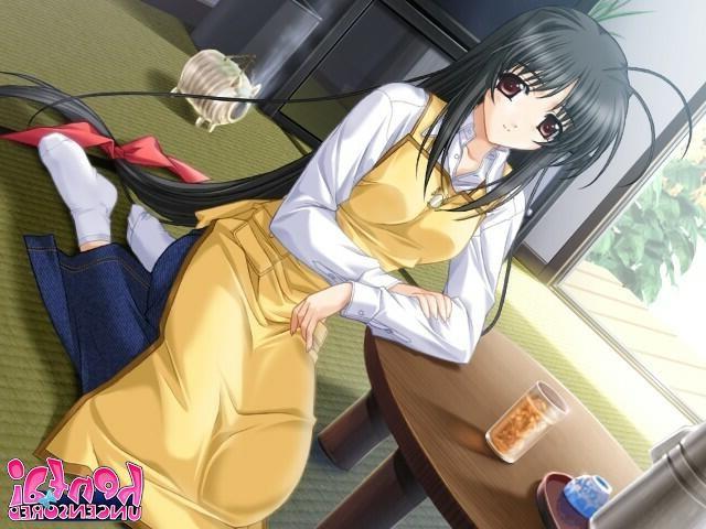 15P Long haired brunette hentai girl showing big round tits and getting nailed doggy