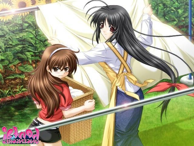 15P Long haired brunette hentai girl showing big round tits and getting nailed doggy