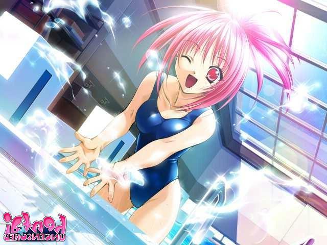 15P Pink haired hot hentai minx stripping seductively and showing her sexy panties