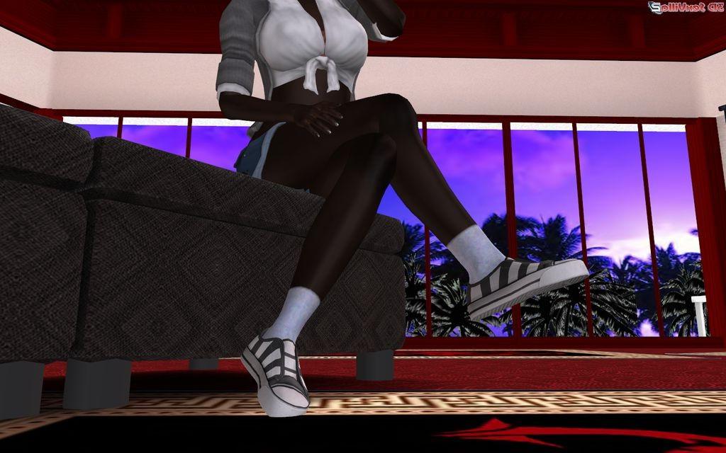 16P Animated black footjob babe with big round tits