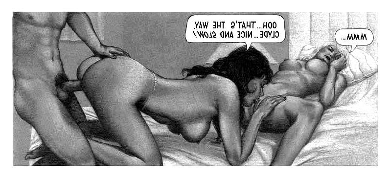 12P The two hotties noticed how horny Clyde was and decided to have a little fun wit