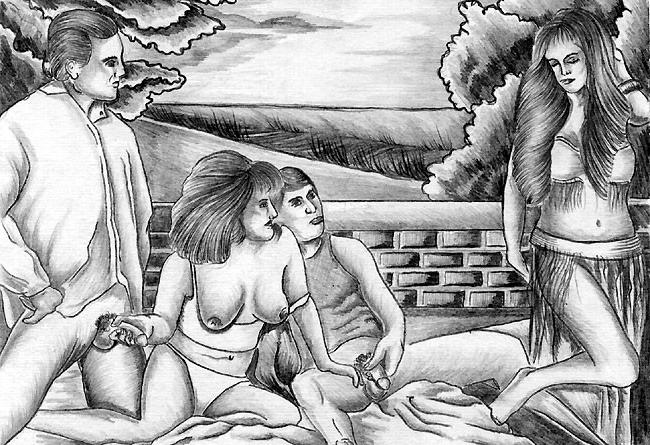 12P These are sketches of hot couples who cant seem to get enough sex
