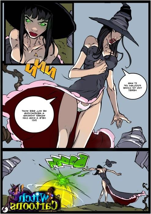 9P Magic duel ends with sex. Witch's pussy stretched mercilessly 