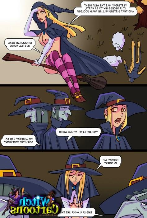 9P Magic duel ends with sex. Witch's pussy stretched mercilessly 