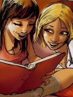 12P Black and white girls fuck their comics lover